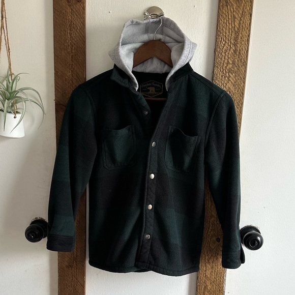 Green and Gray Plaid Hoodie Jacket - Picture 1 of 15